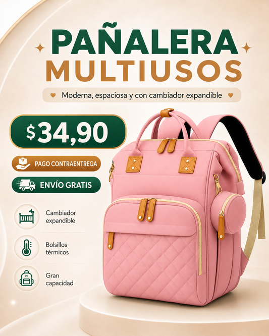 Bolso Pañalera Multiusos Con Cuna Portátil 💼👶