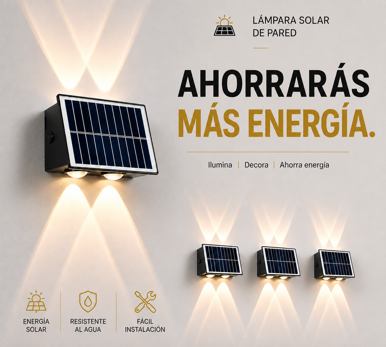 Lampada Solar de Pared Decorativa